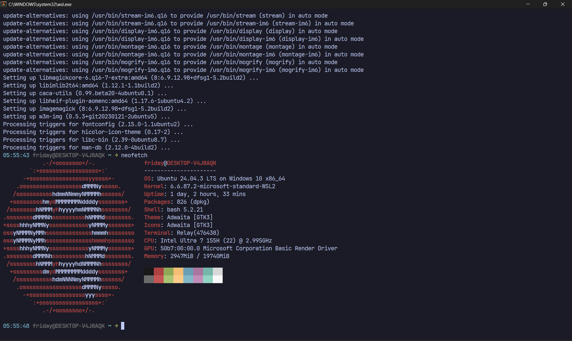 Alacritty terminal with WSL
